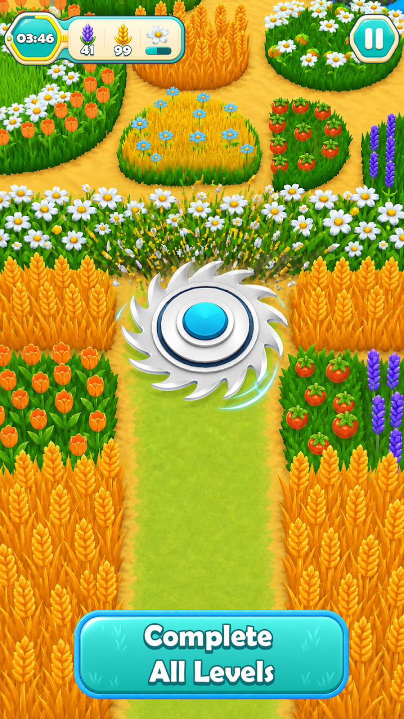 Gameplay screen from Grass Cutter: Blade Runner 3D